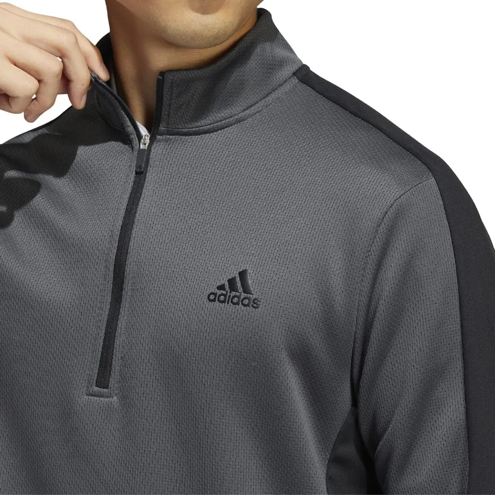 adidas Colour Block 1/4 Zip Pullover - Grey Six/Black