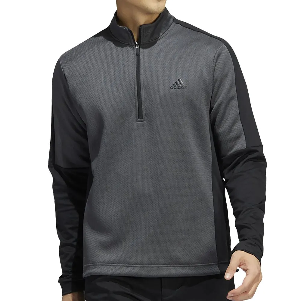 adidas Colour Block 1/4 Zip Pullover - Grey Six/Black