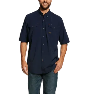 Ariat Men's Rebar Made Tough VentTEK Short Sleeve Work Blue Shirt