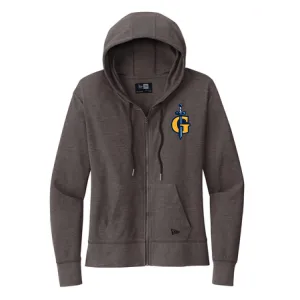 Atlanta Gladiators New Era Women's Black Heather Full-Zip Embroidered Thermal Hoodie