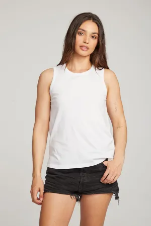 Basic White Slit Tank