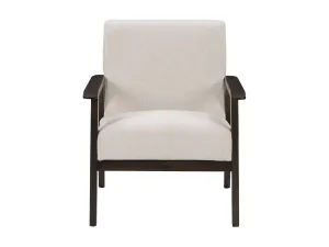 Beige Wood Accent Chair