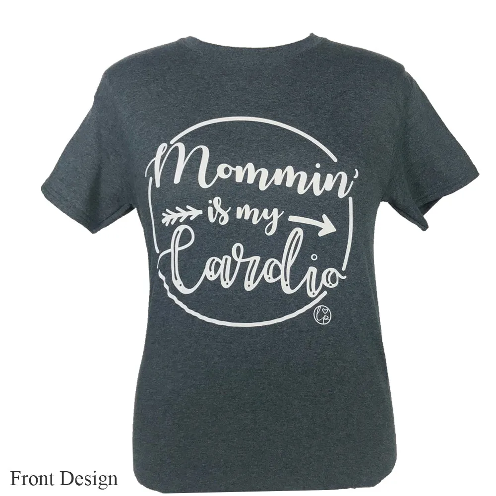 Bjaxx Lilly Paige Mommin is My Cardio Arrow Girlie Bright T Shirt