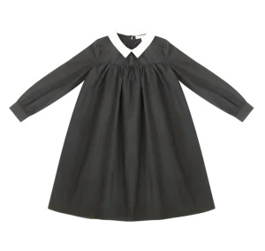 Black Collar Taffeta Dress