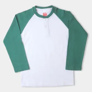 Boys T-Shirt F/S Raglan - White/Green