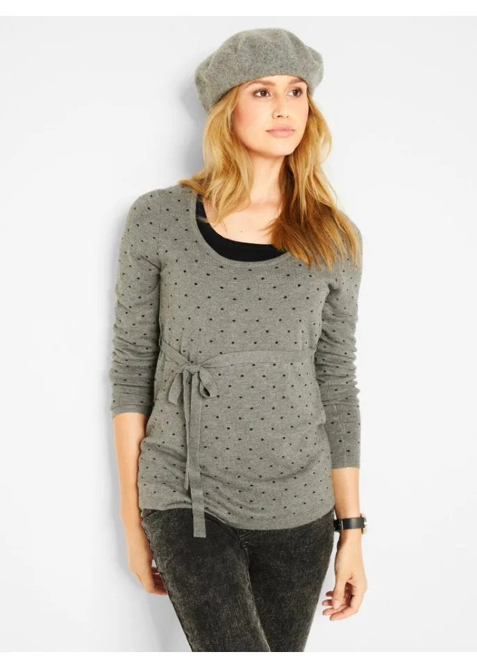 Bpc Bonprix Collection Maternity Sweater with Nursing Neck, Gray