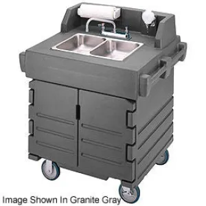 Cambro® KSC402426 Camkiosk Hand Sink Cart,  Black with Granite Green Top & Doors