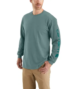 Carhartt Signature Sleeve Logo Long-Sleeve T-Shirt - Sea Pine Heather