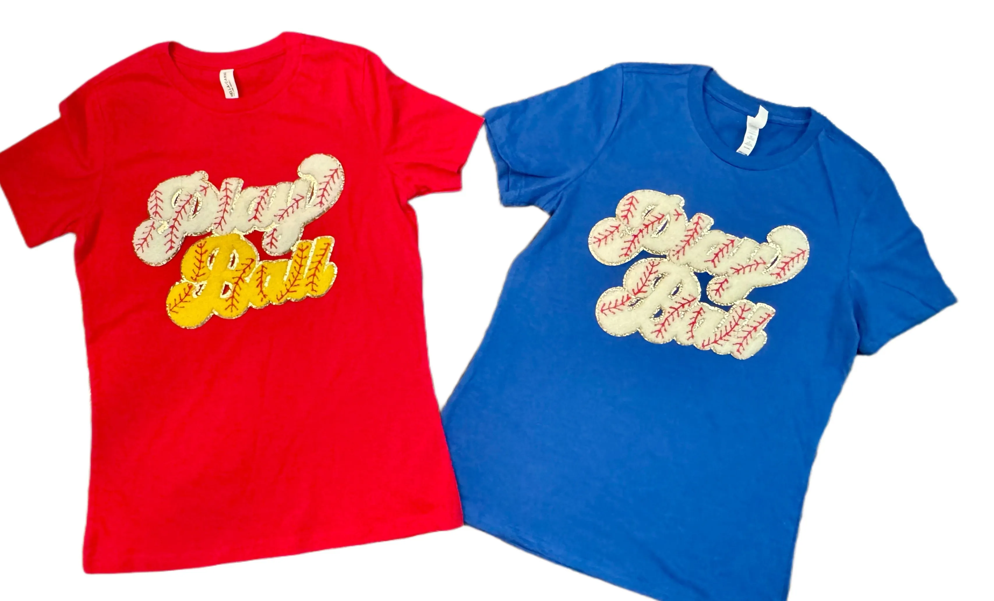 Chenille Baseball Play Ball Tanks & Tees