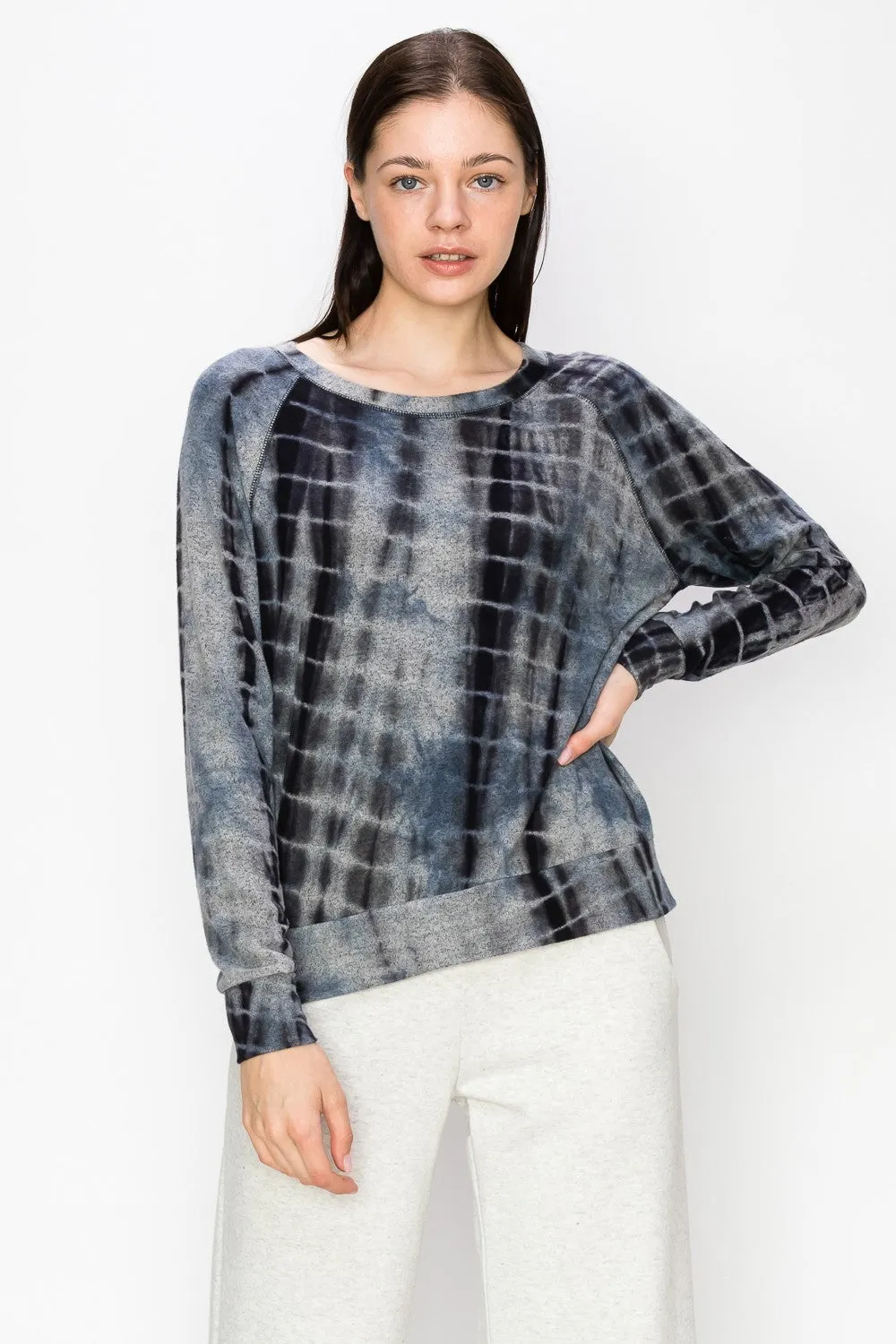 Cozy Tie Dye Sweatshirt - Indigo