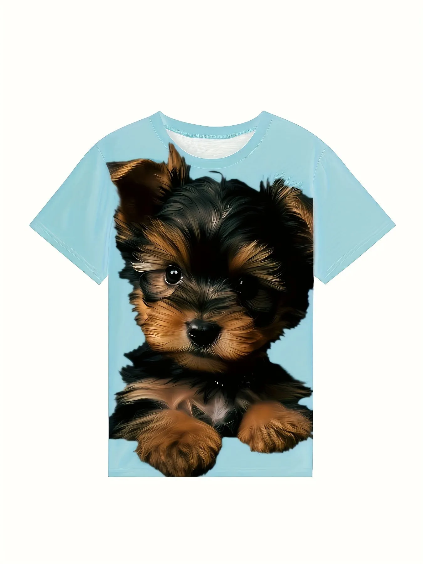 Cute Puppy Print Tee Perfect for Spring  Summer Fashion