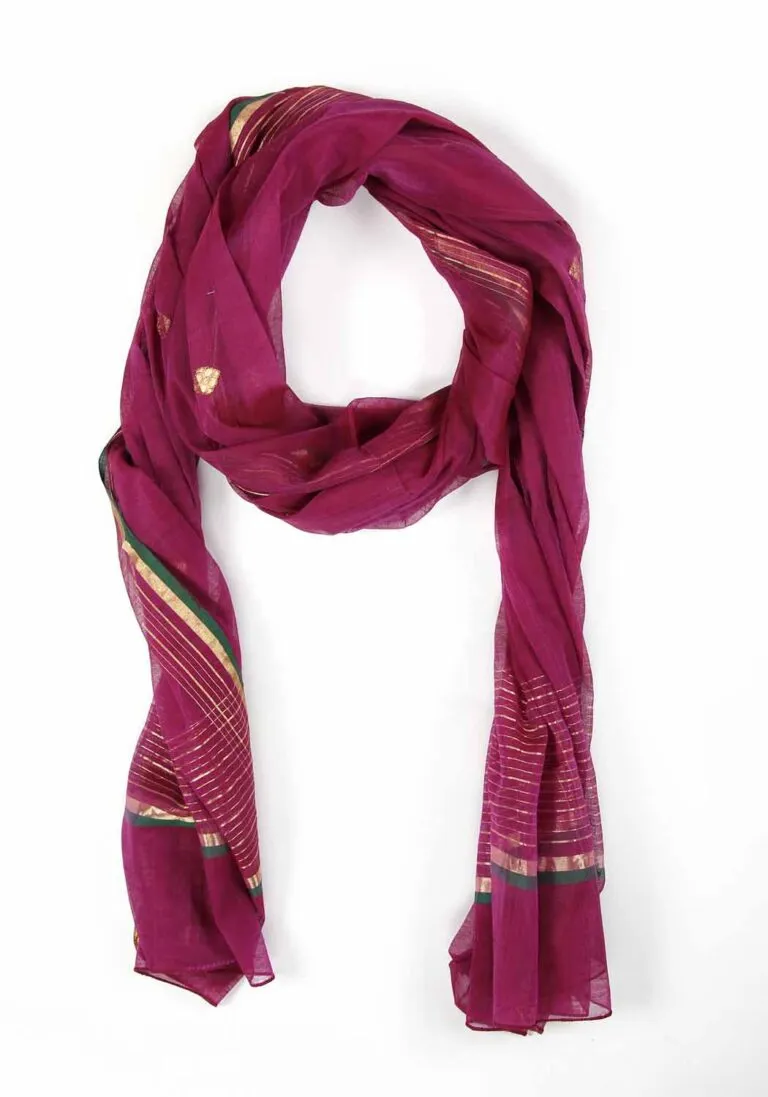 Fuss-Free Finesse Silk Cotton Hand Woven Chanderi Dupatta