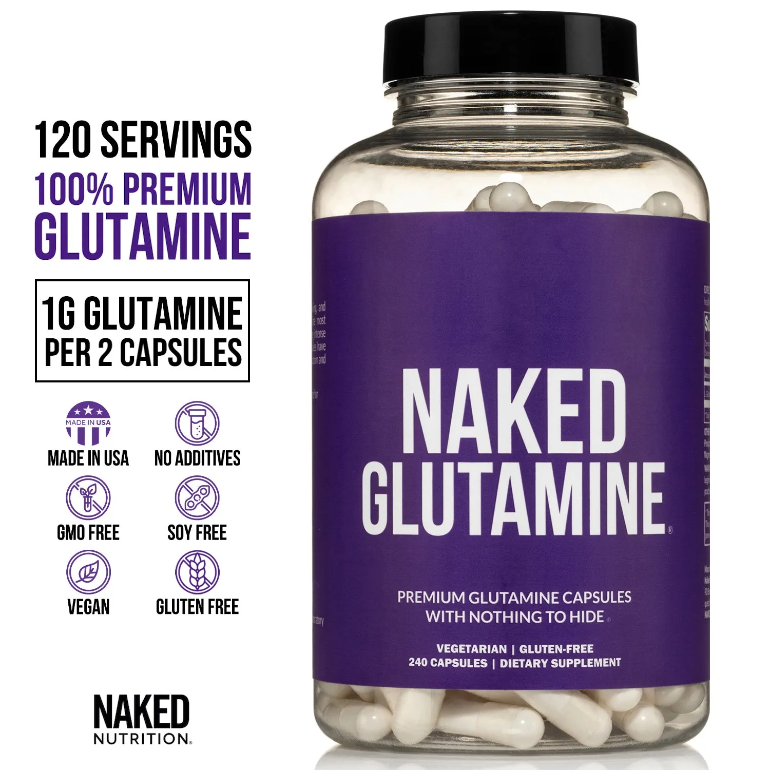 Glutamine Capsules | Naked Glutamine