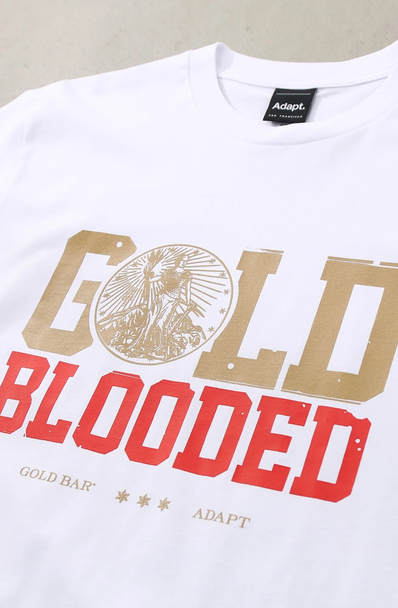 Gold Bar® X Adapt :: Gold Blooded Spirits II (Men's White Long Sleeve Tee)