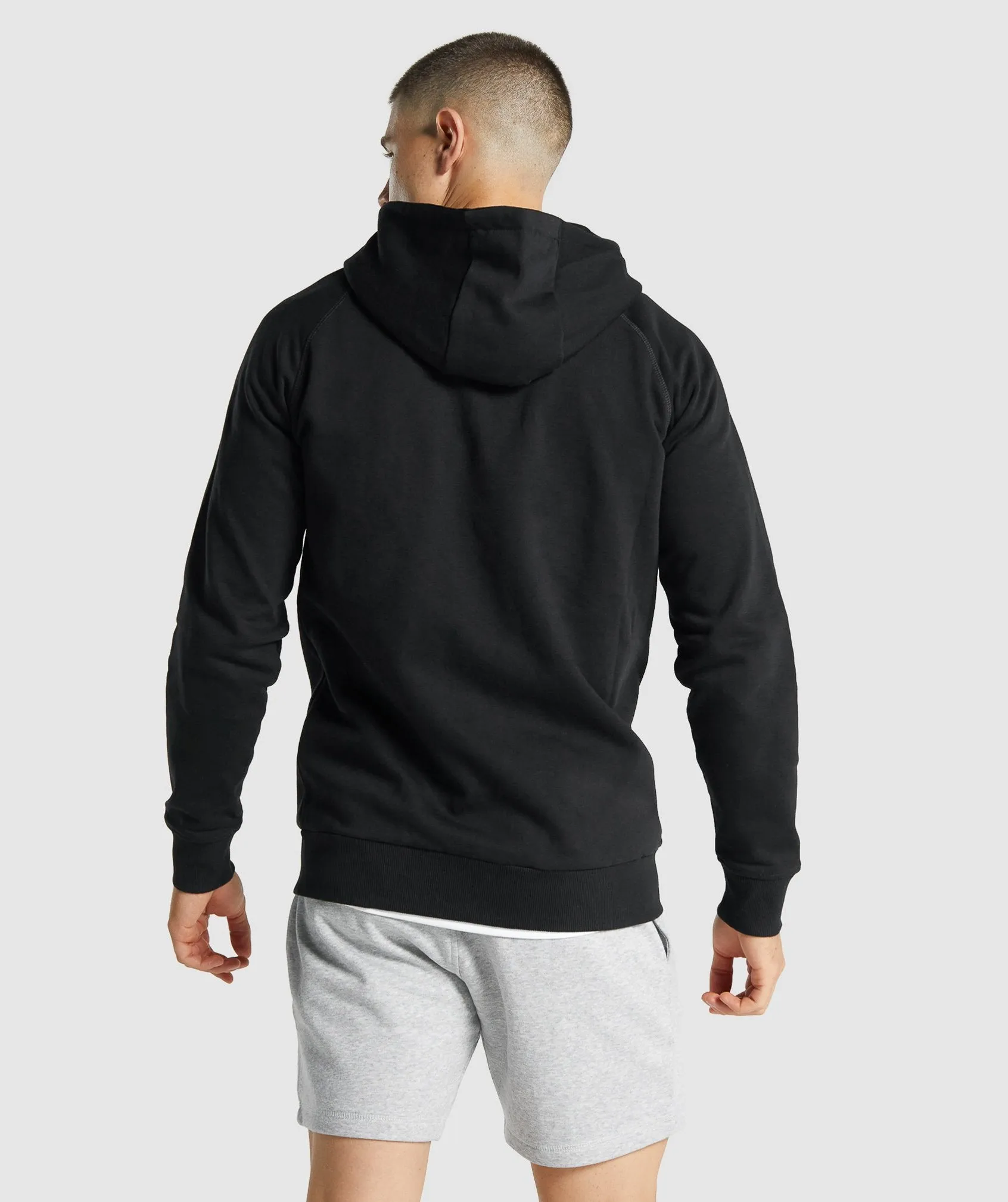 Gymshark Crest Zip Up Hoodie - Black