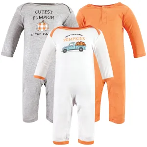 Hudson Baby Cotton Coveralls, Pumpkin Truck