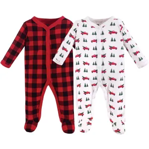 Hudson Baby Cotton Sleep and Play, Christmas Tree