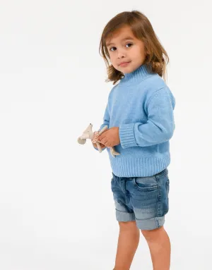 Kids Cashmere - Chunky High Neck Jumper in Alaska