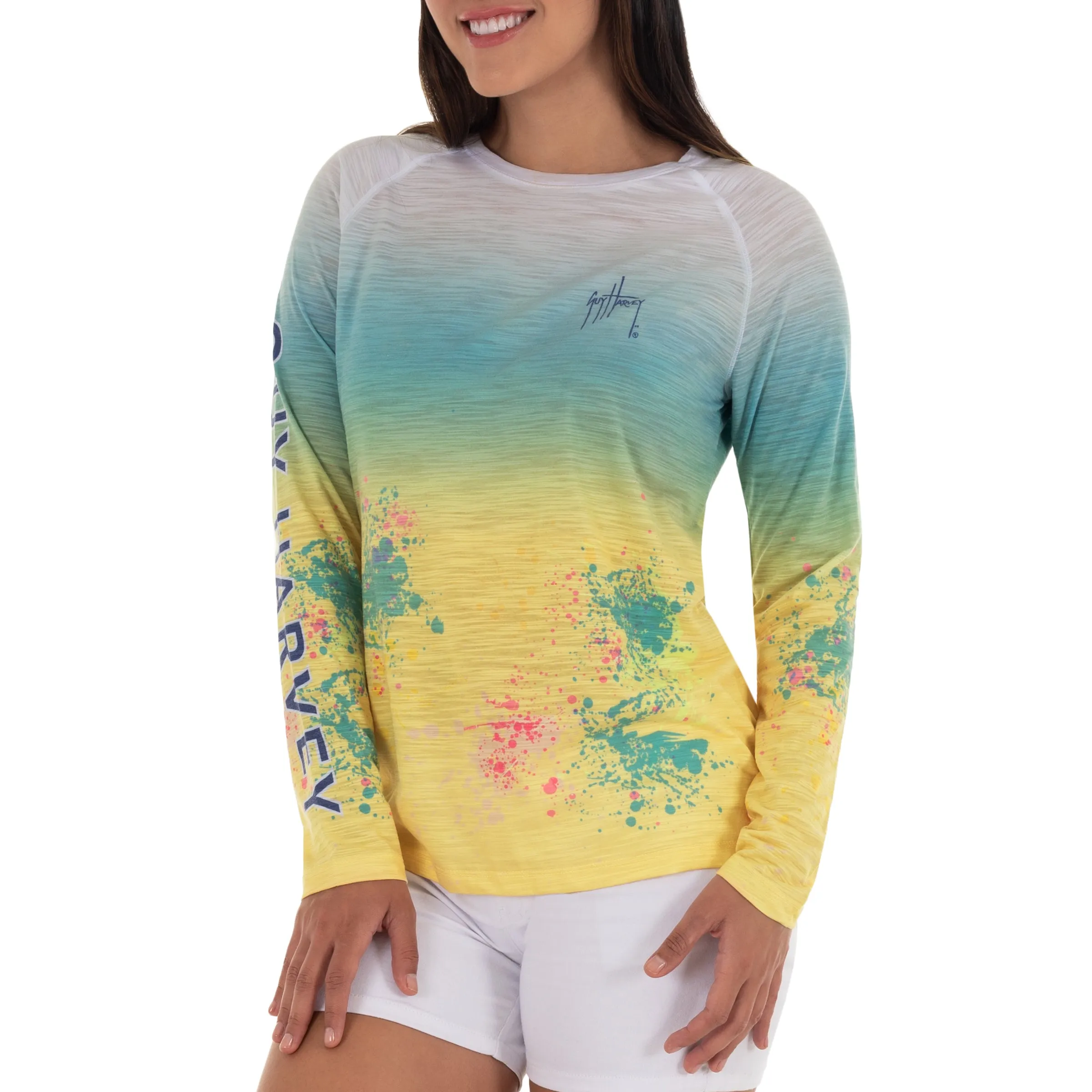 Ladies Hawksbill Reef Long Sleeve Yellow Slub Raglan Tee