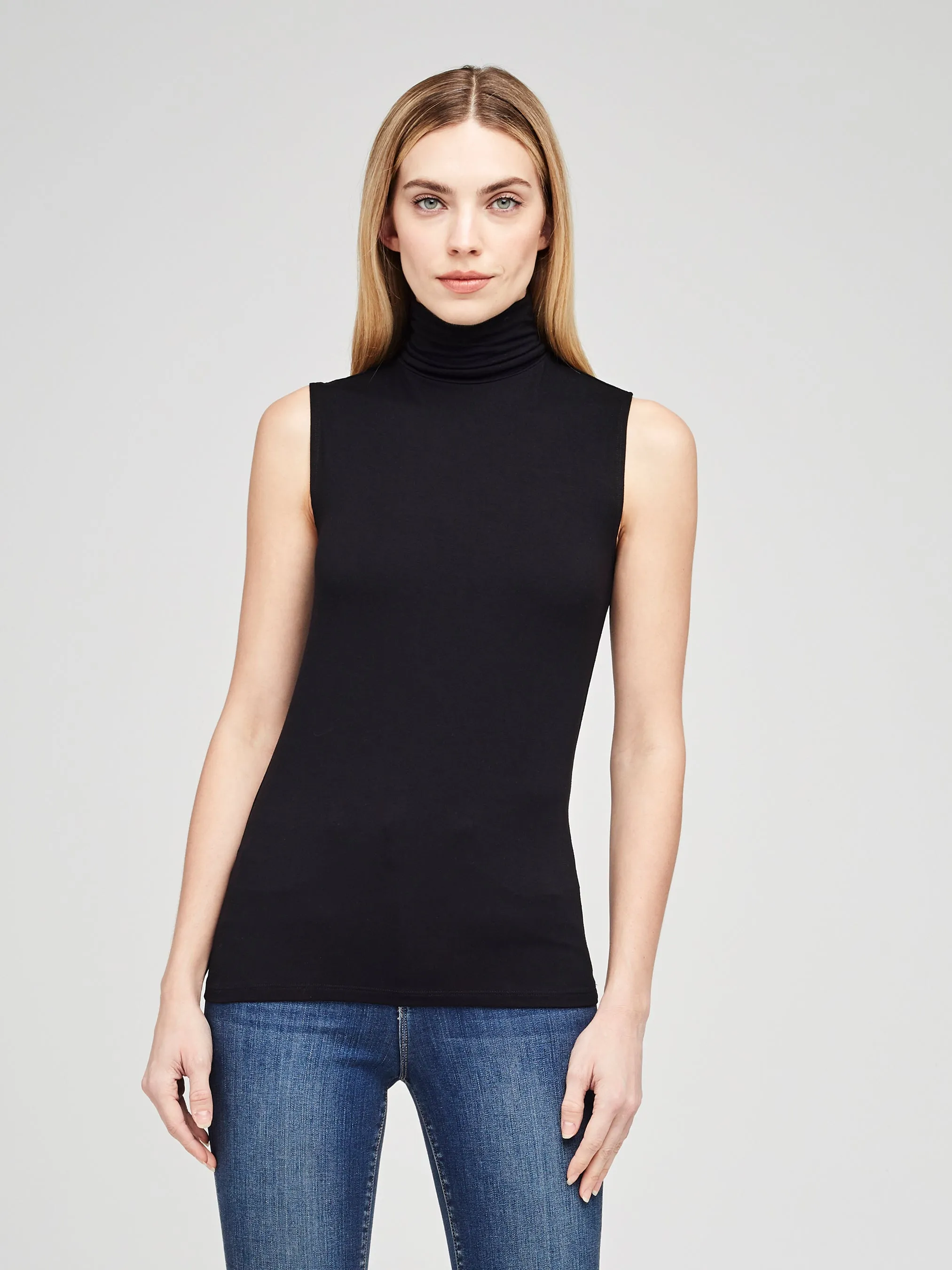 L'Agence Ceci Sleeveless Turtle Neck Top