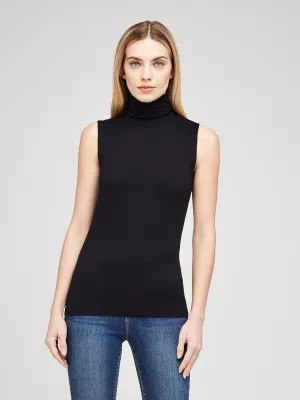 L'Agence Ceci Sleeveless Turtle Neck Top