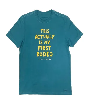 Life is Good My First Rodeo Crusher Tee - Persian Blue