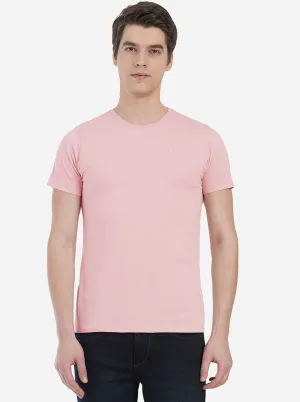 Light Pink Solid Slim Fit T-Shirt | Greenfibre