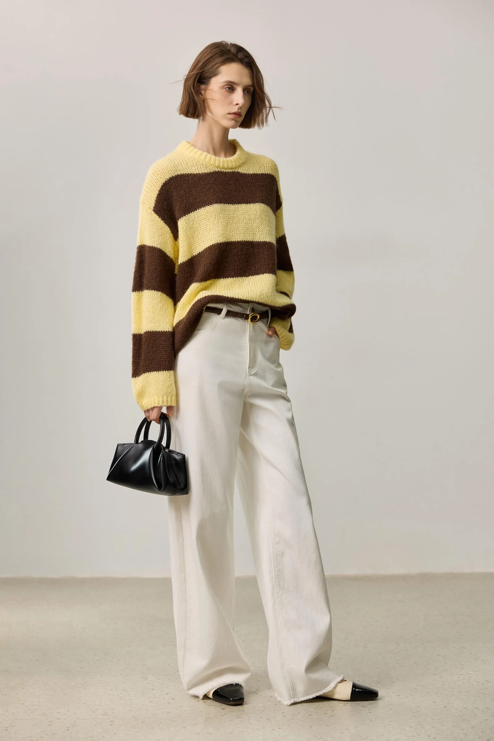 LILY Wool-Blend Mohair Colorblock Sweater