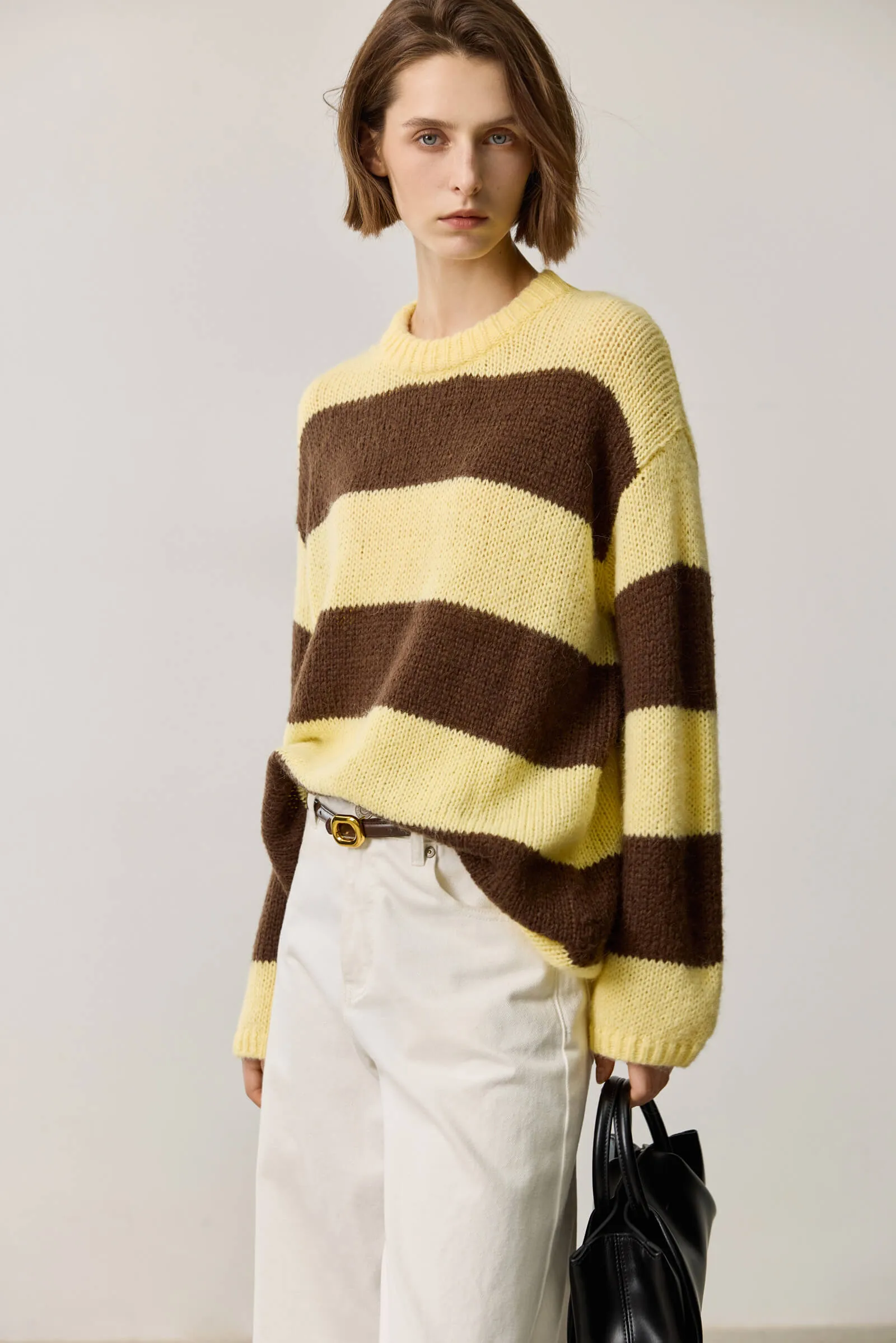 LILY Wool-Blend Mohair Colorblock Sweater