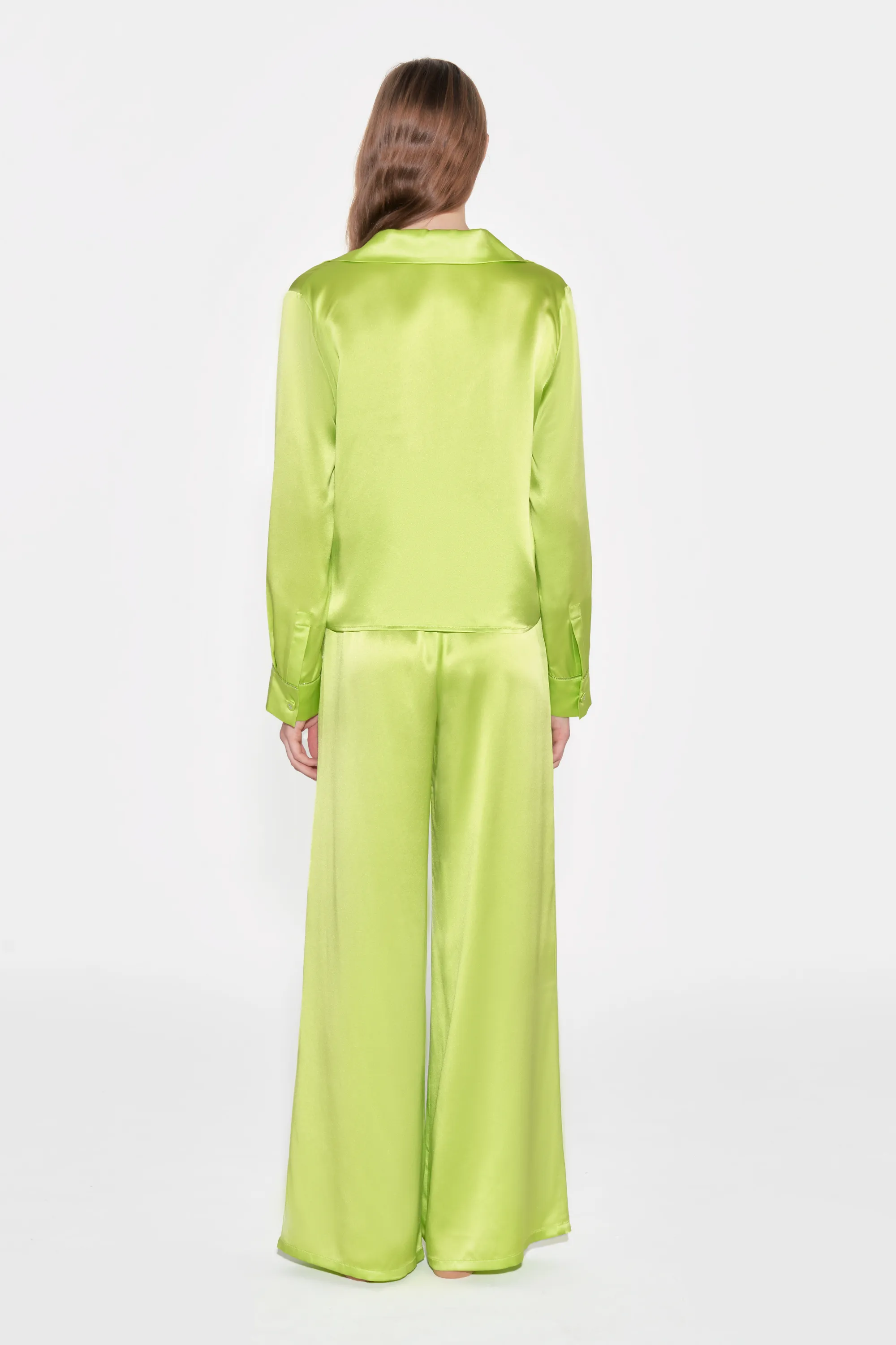 Lime Green Classic Silk Pyjama Trousers