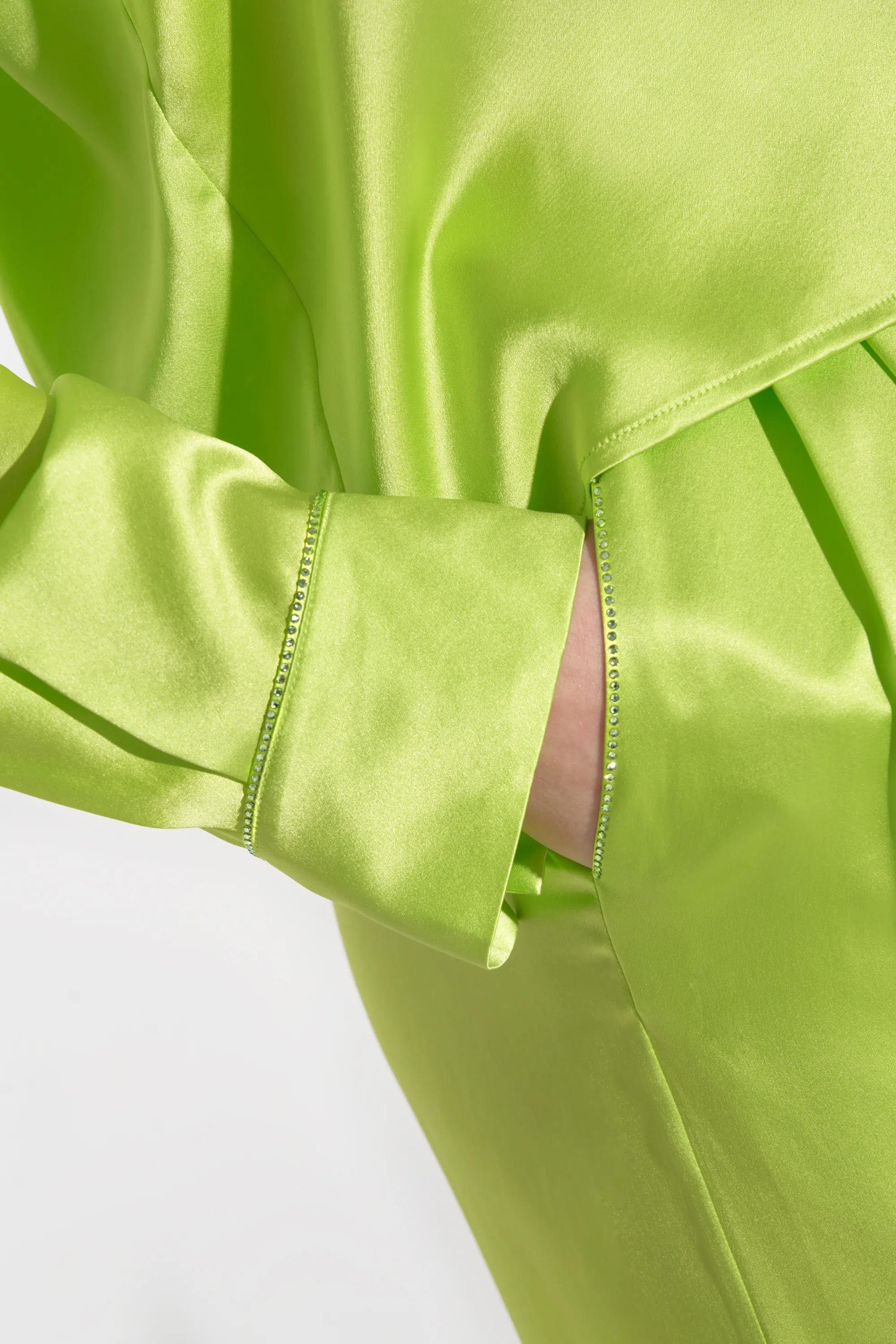 Lime Green Classic Silk Pyjama Trousers