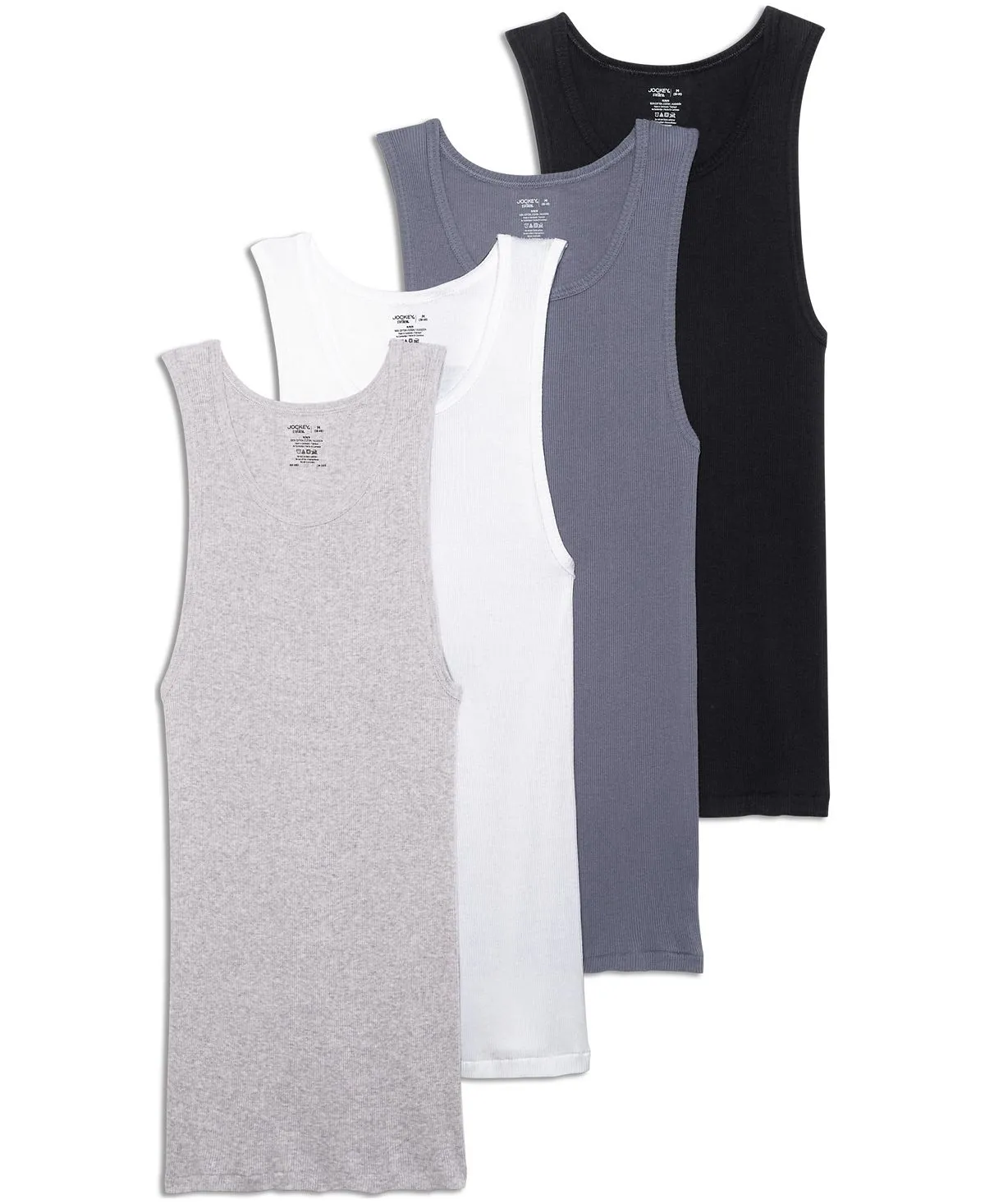 Men's Cotton Shirt Tank Top, Pack of 4 Jockey, multi