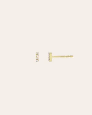 Mini Diamond Bar Stud Earrings