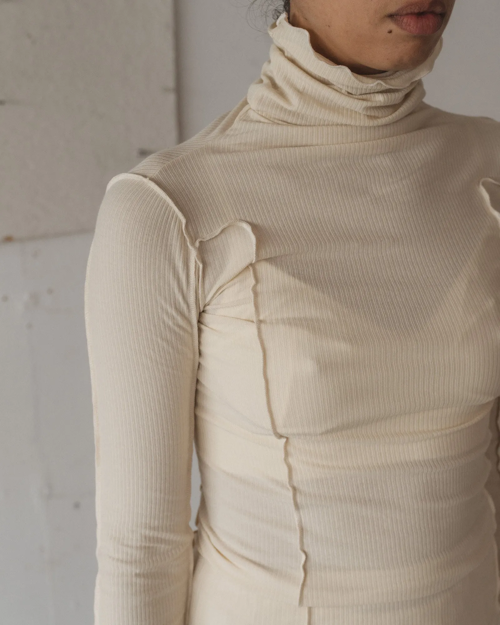 Omato Turtleneck - Organic Cotton Rib - Off White