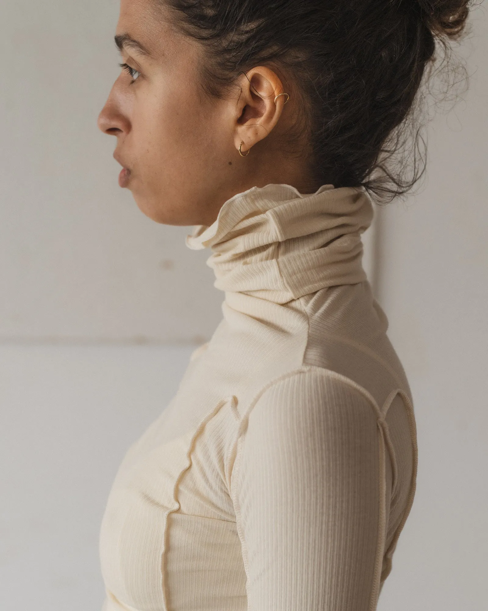 Omato Turtleneck - Organic Cotton Rib - Off White