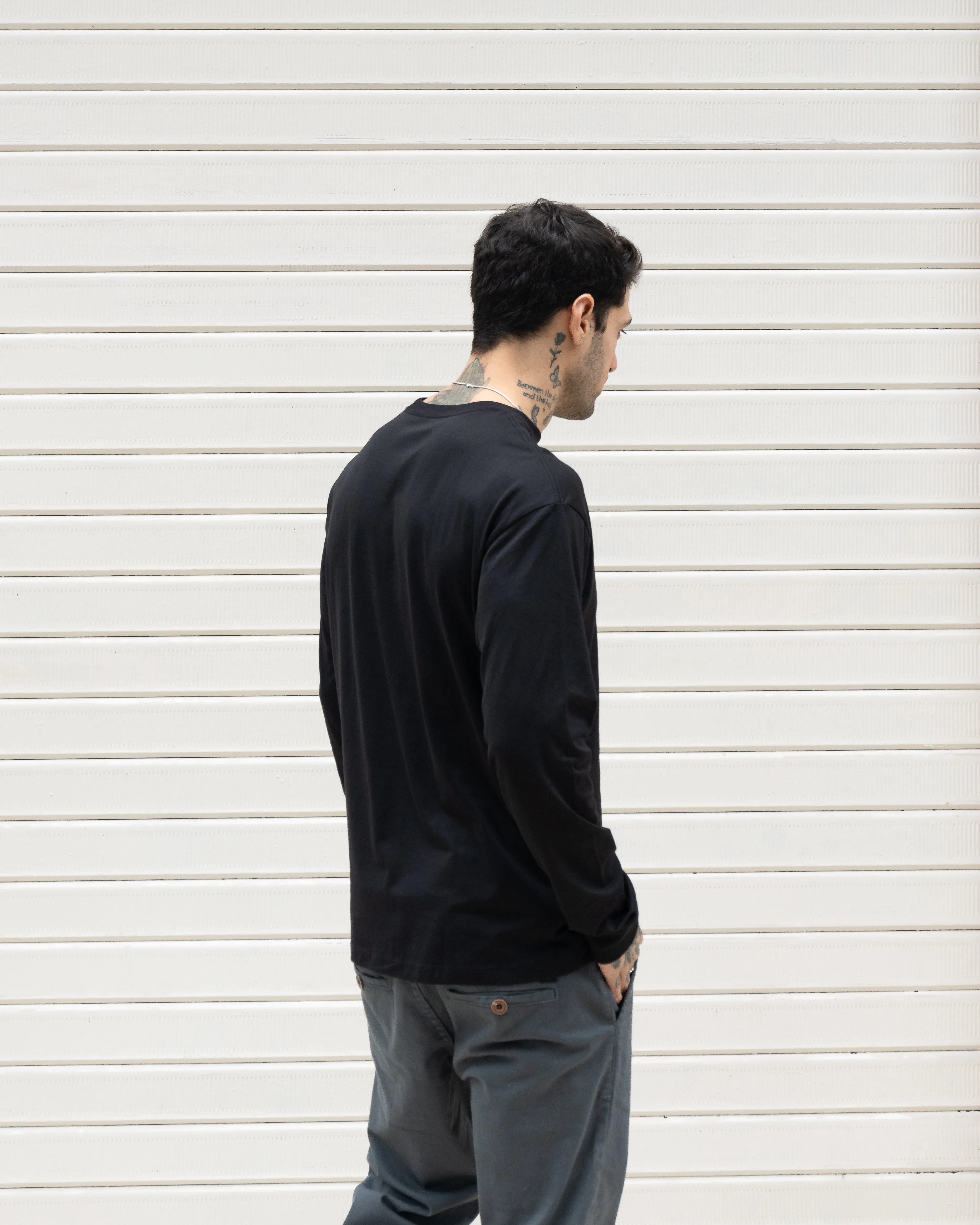 Premium Pima Long Sleeve Tee - Jet Black