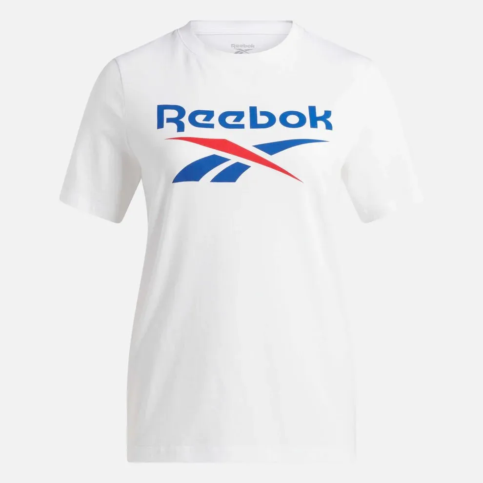 REEBOK WOMEN'S IDENTITY BIG LOGO WHITE TEE