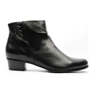 Regarde Le Ciel Women's Stefany-186 Zip Up Ankle Boot Black Leather