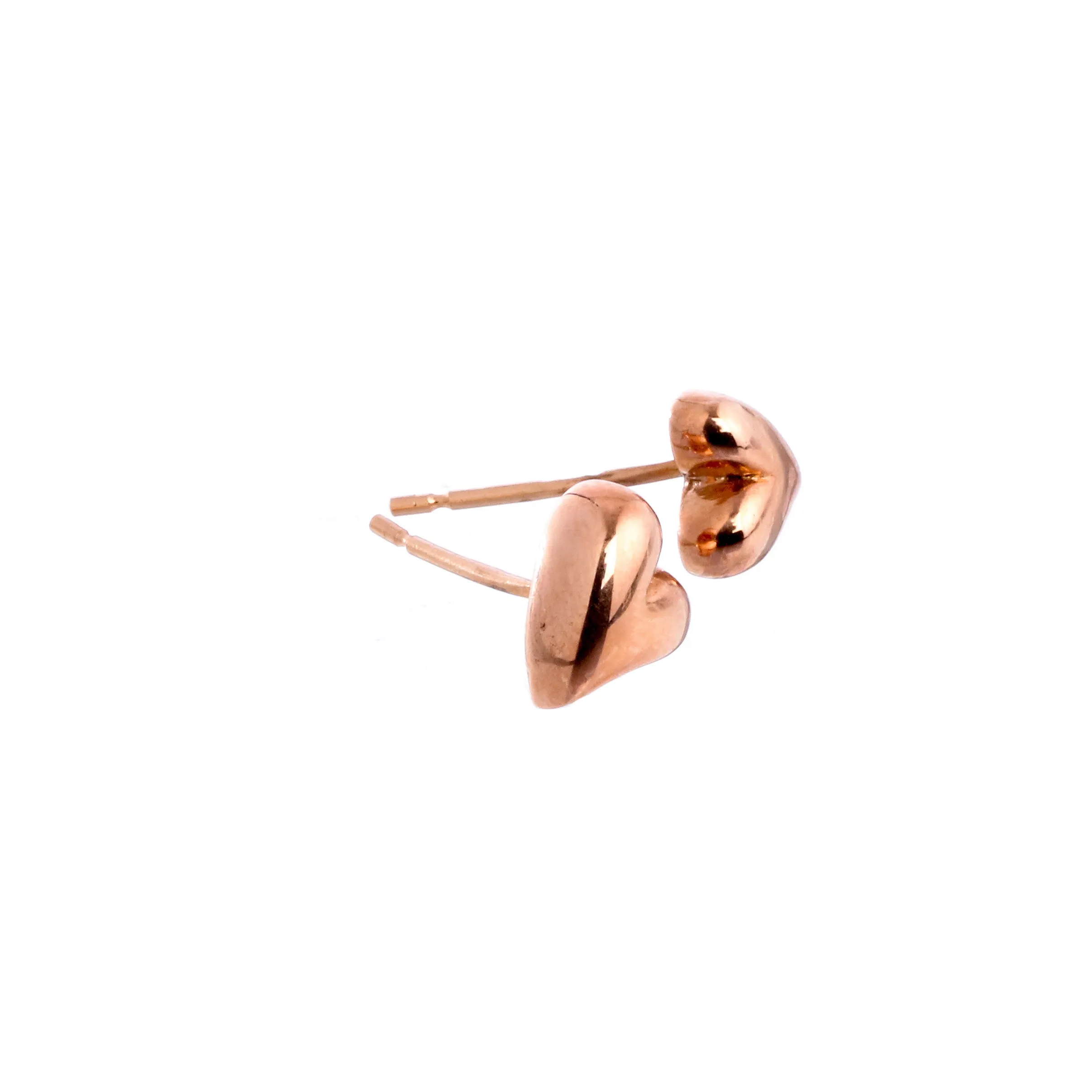 Simply Heart Solid Rose Gold Stud Earrings