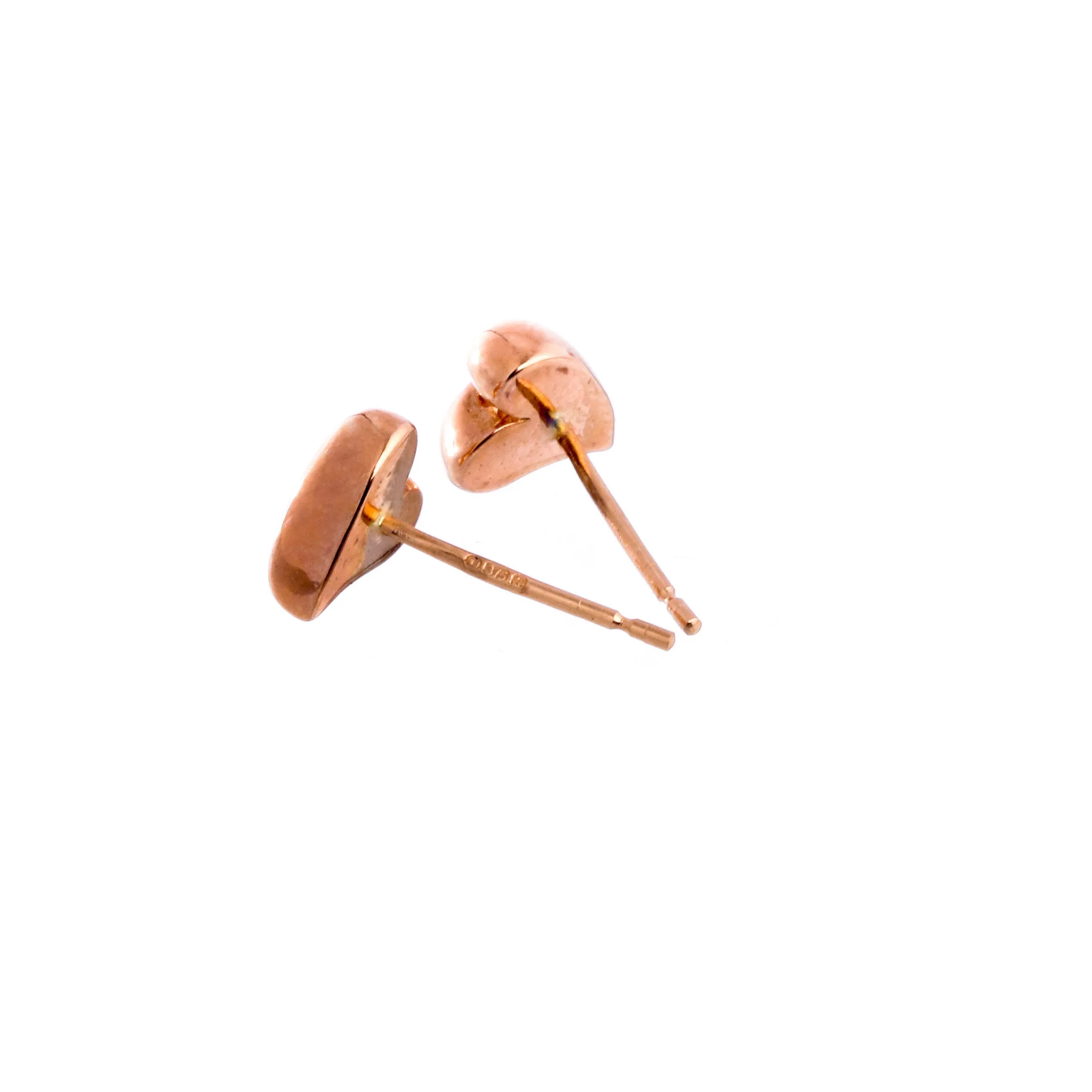 Simply Heart Solid Rose Gold Stud Earrings