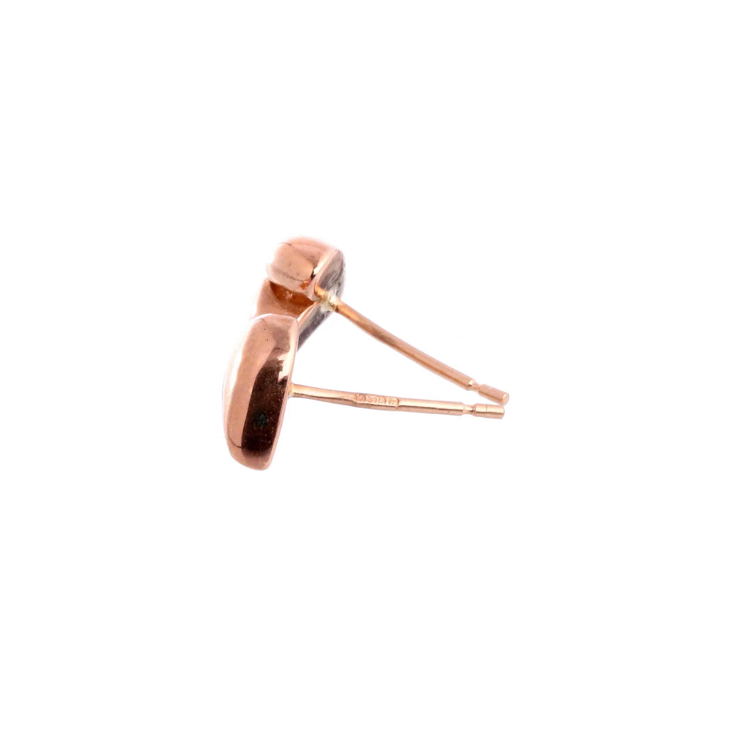 Simply Heart Solid Rose Gold Stud Earrings