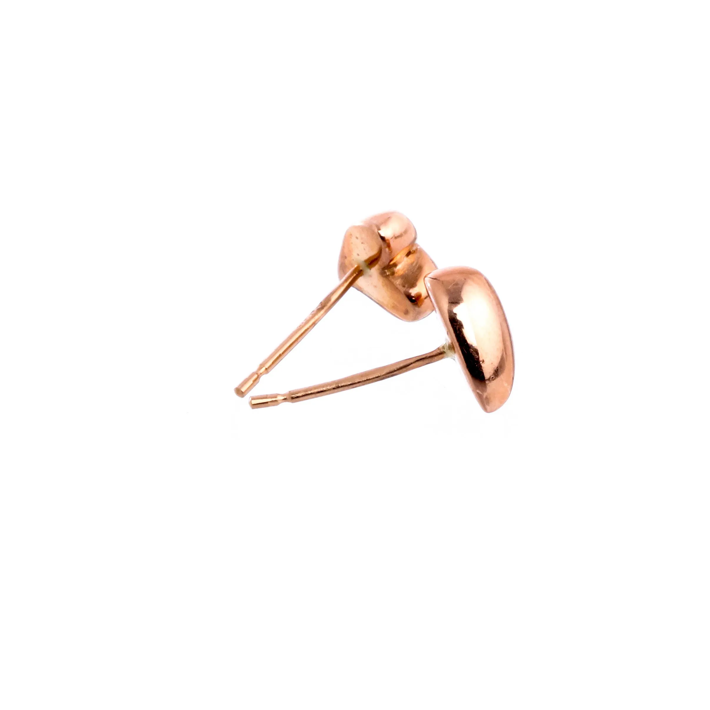 Simply Heart Solid Rose Gold Stud Earrings