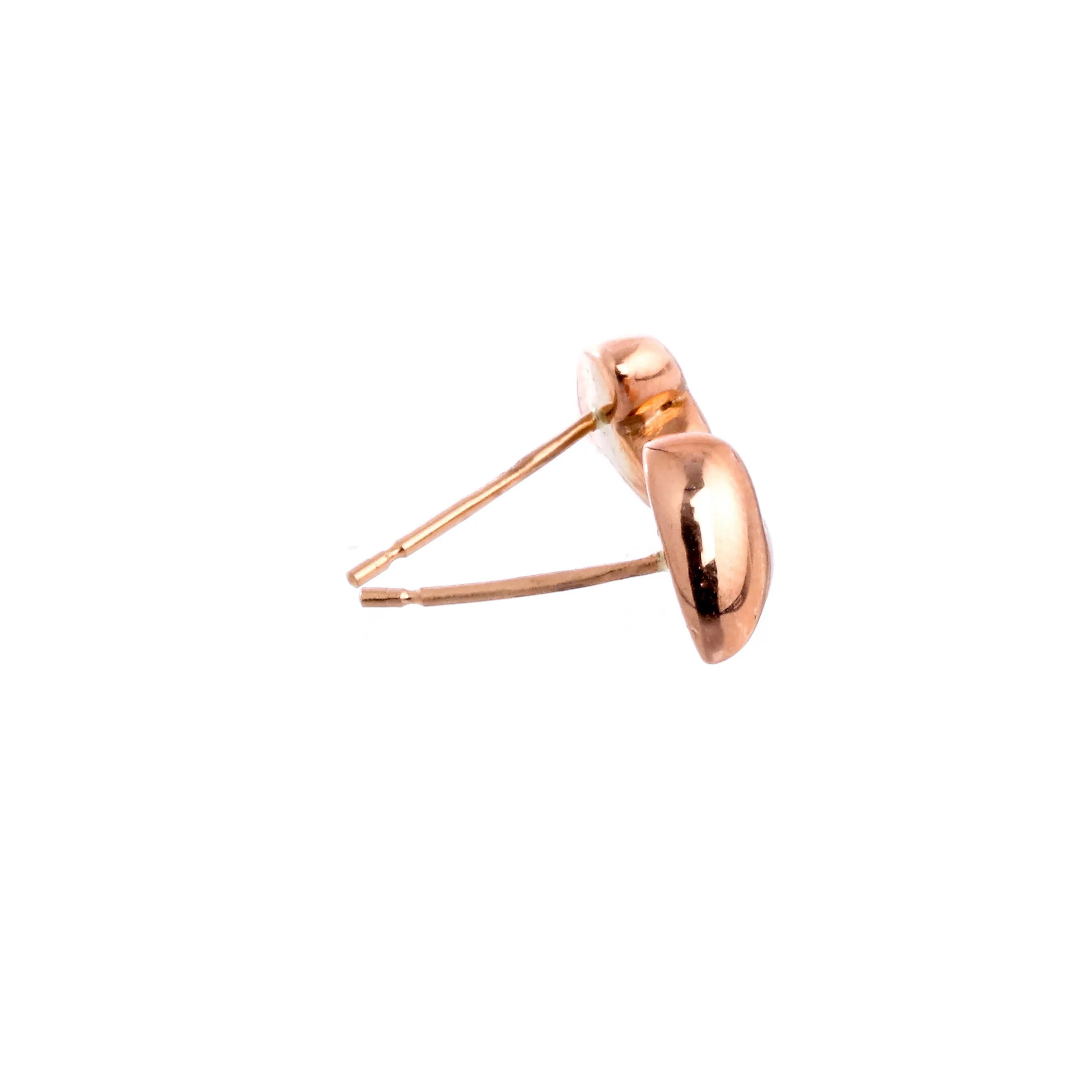 Simply Heart Solid Rose Gold Stud Earrings