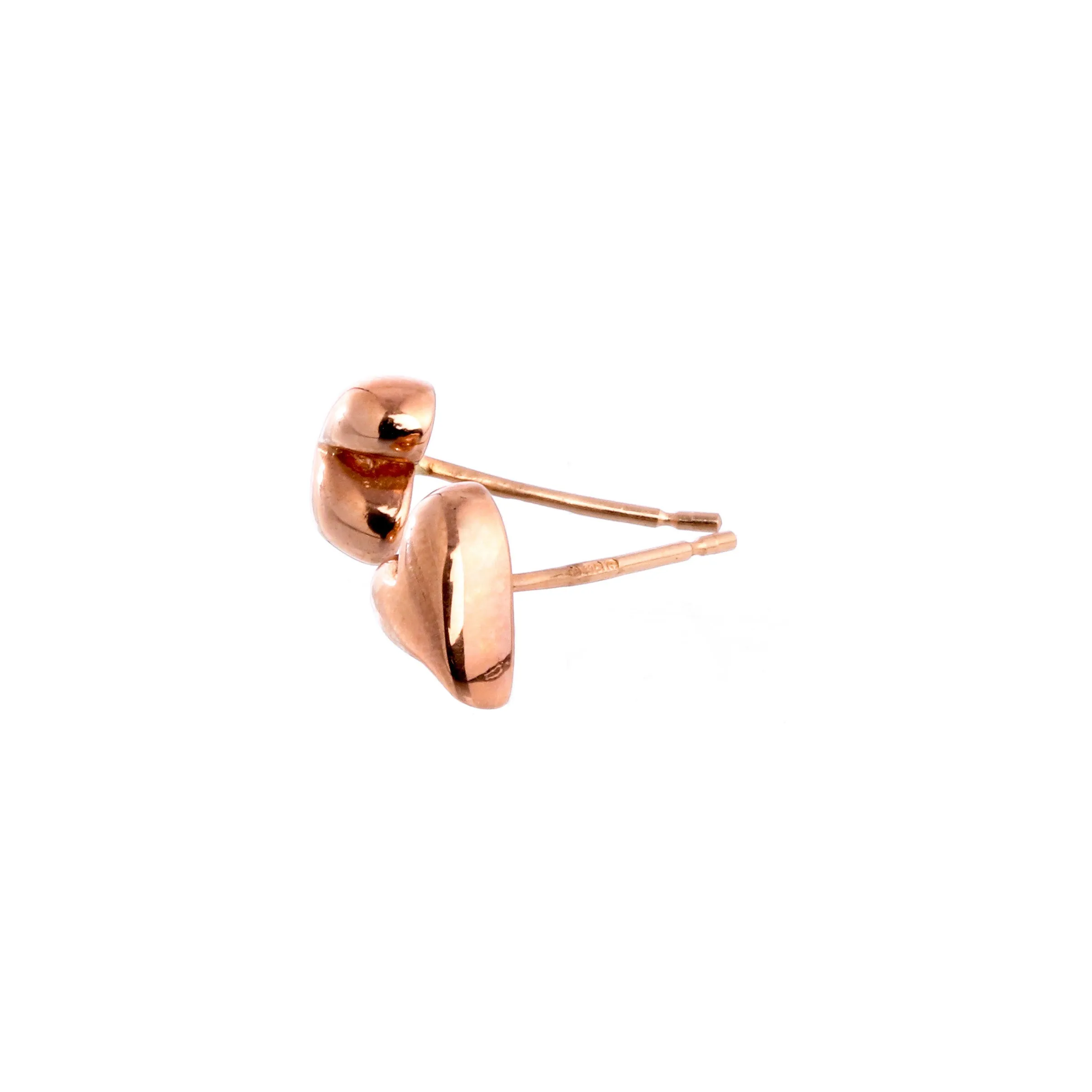 Simply Heart Solid Rose Gold Stud Earrings