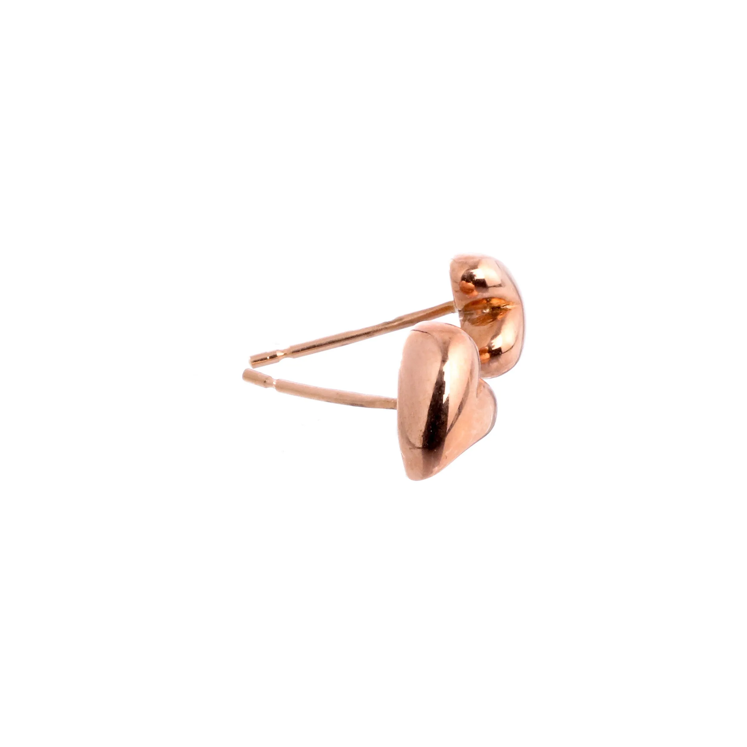 Simply Heart Solid Rose Gold Stud Earrings