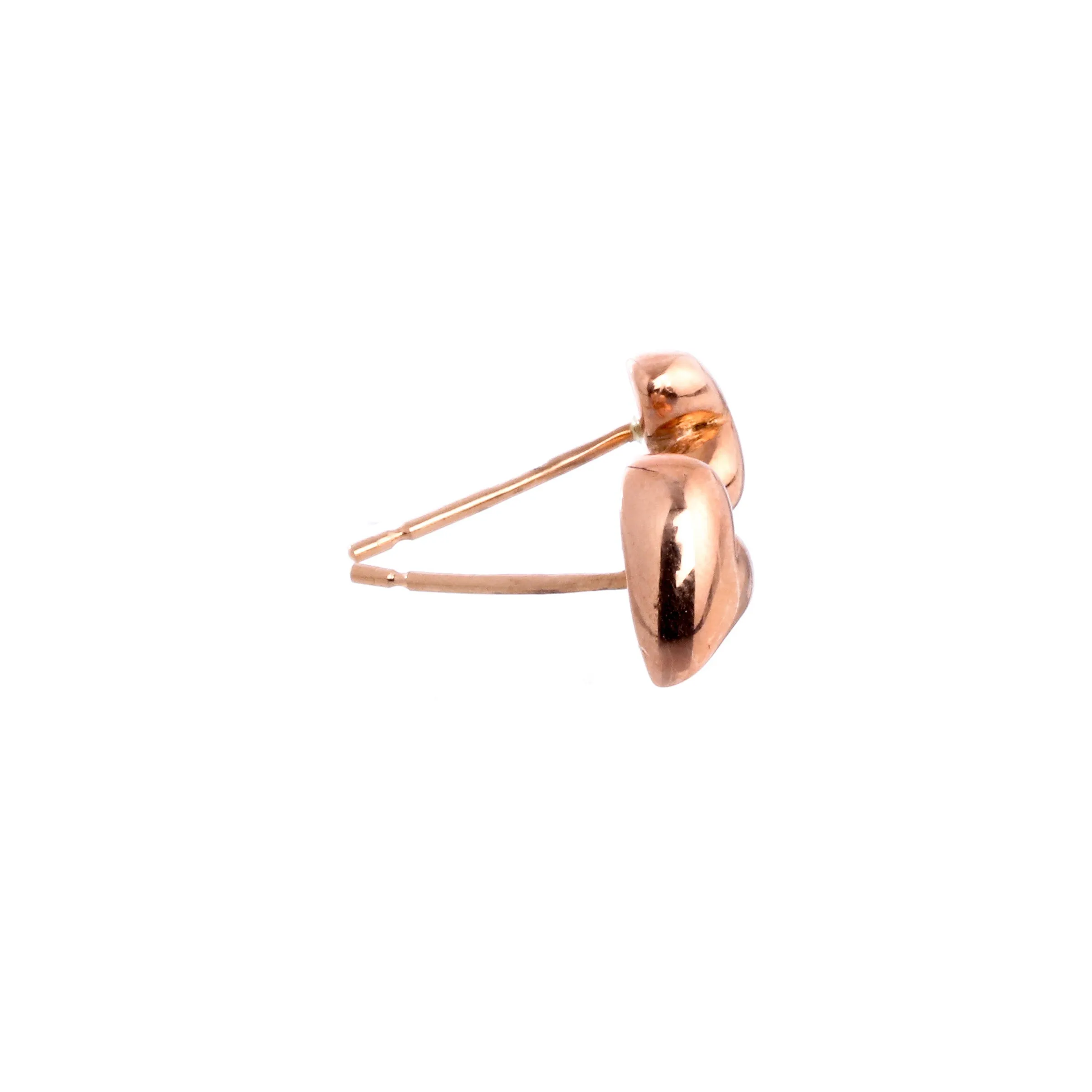 Simply Heart Solid Rose Gold Stud Earrings