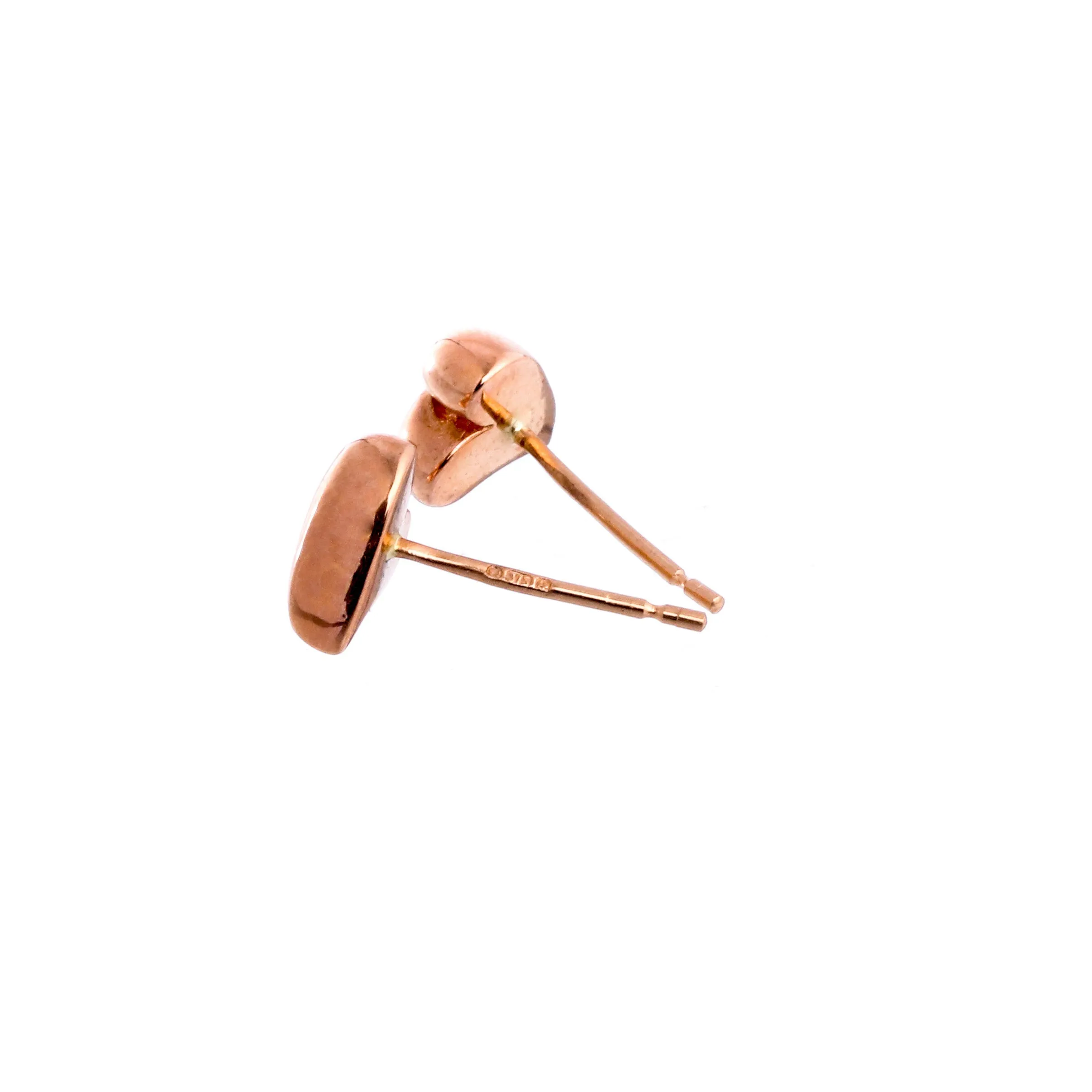 Simply Heart Solid Rose Gold Stud Earrings