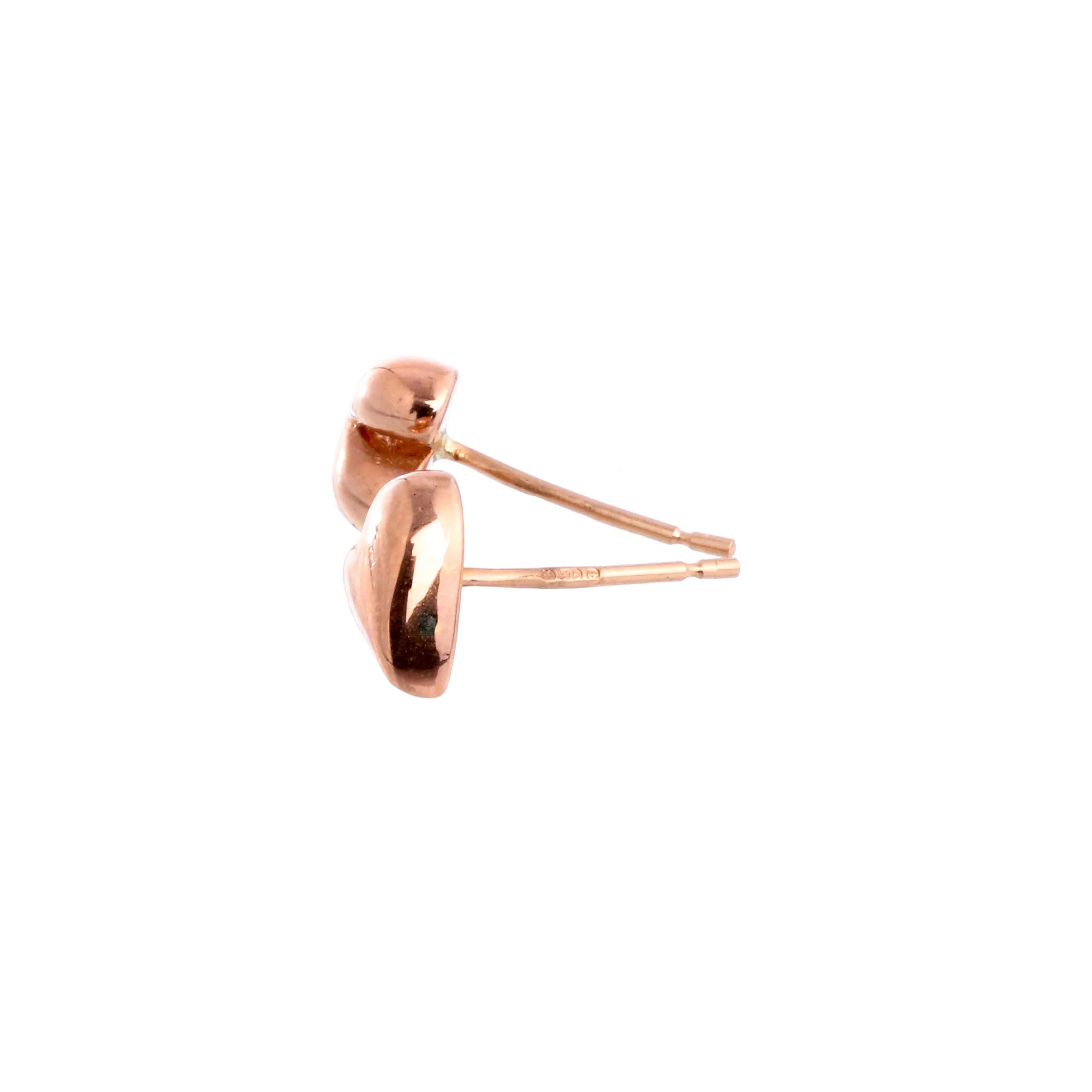 Simply Heart Solid Rose Gold Stud Earrings