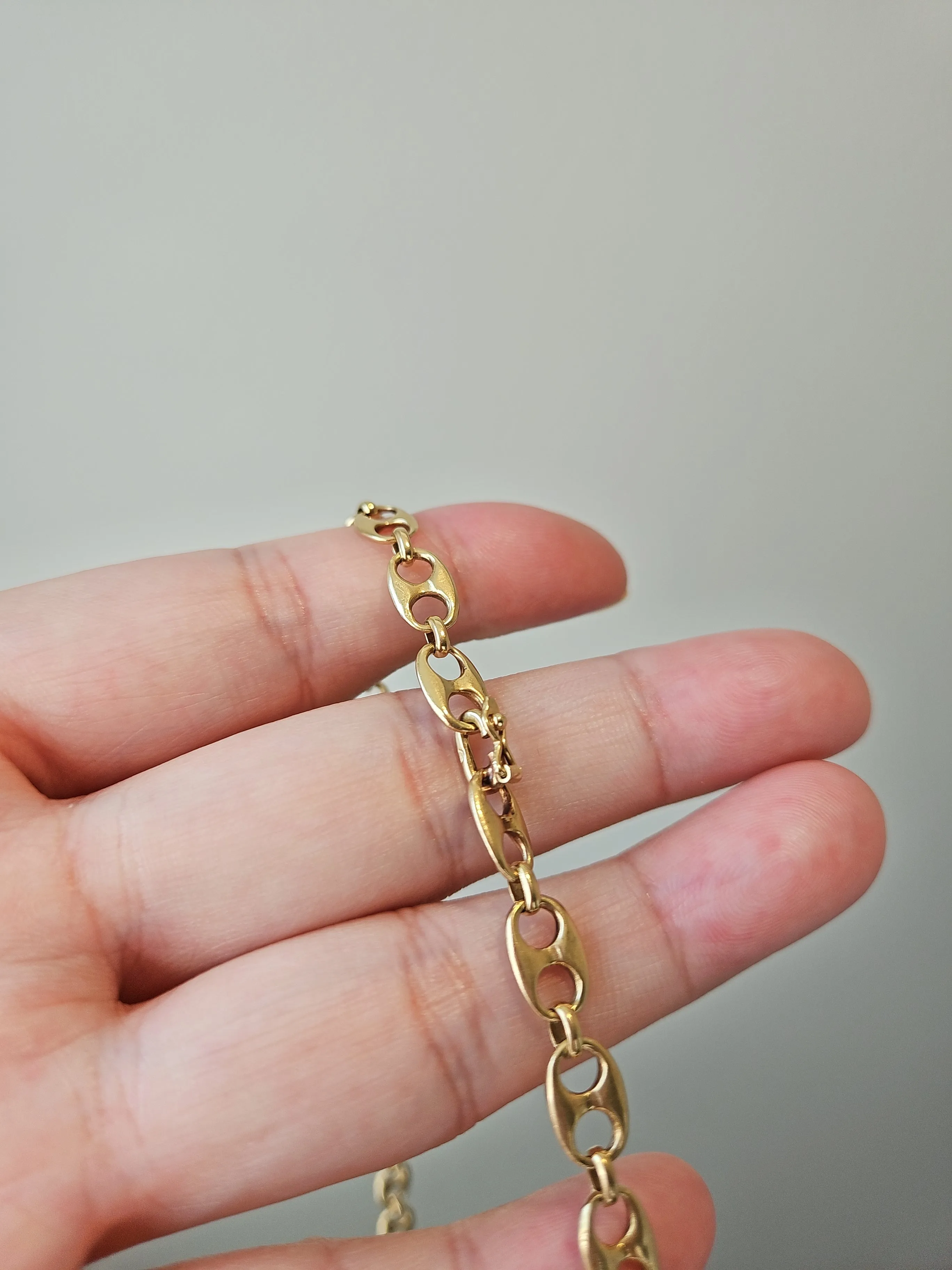 Solid 18K Yellow Gold Mariner Chain Long Necklace 31"