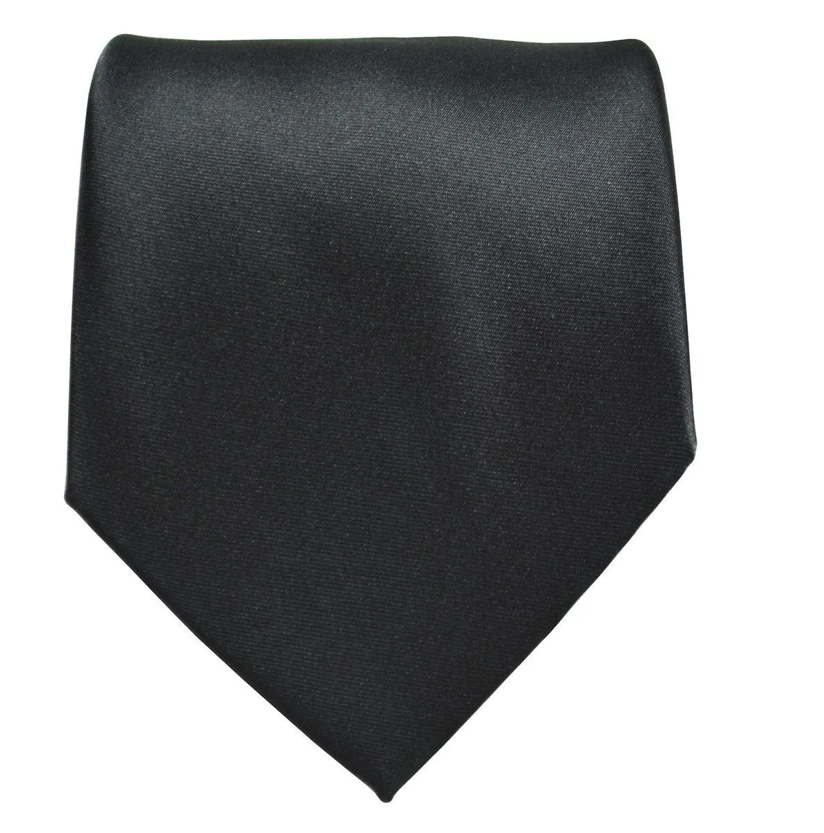 Solid Black Necktie and Pocket Square